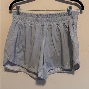 Lululemon light blue distressed, running shorts. Size 10.  EUC